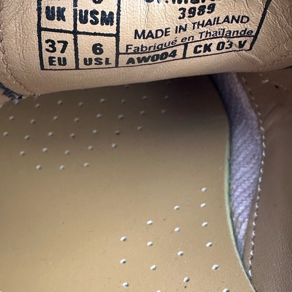 Dr Martens Black Leather Wingtip 3989 Oxford Brogue Shoes Mens Sz 5 / Wmn 6 - Picture 8 of 8